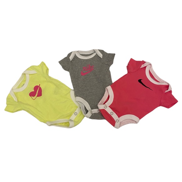 Nike One Pieces Nike Baby Girl Onesie Bodysuit Newborn Pink Gray